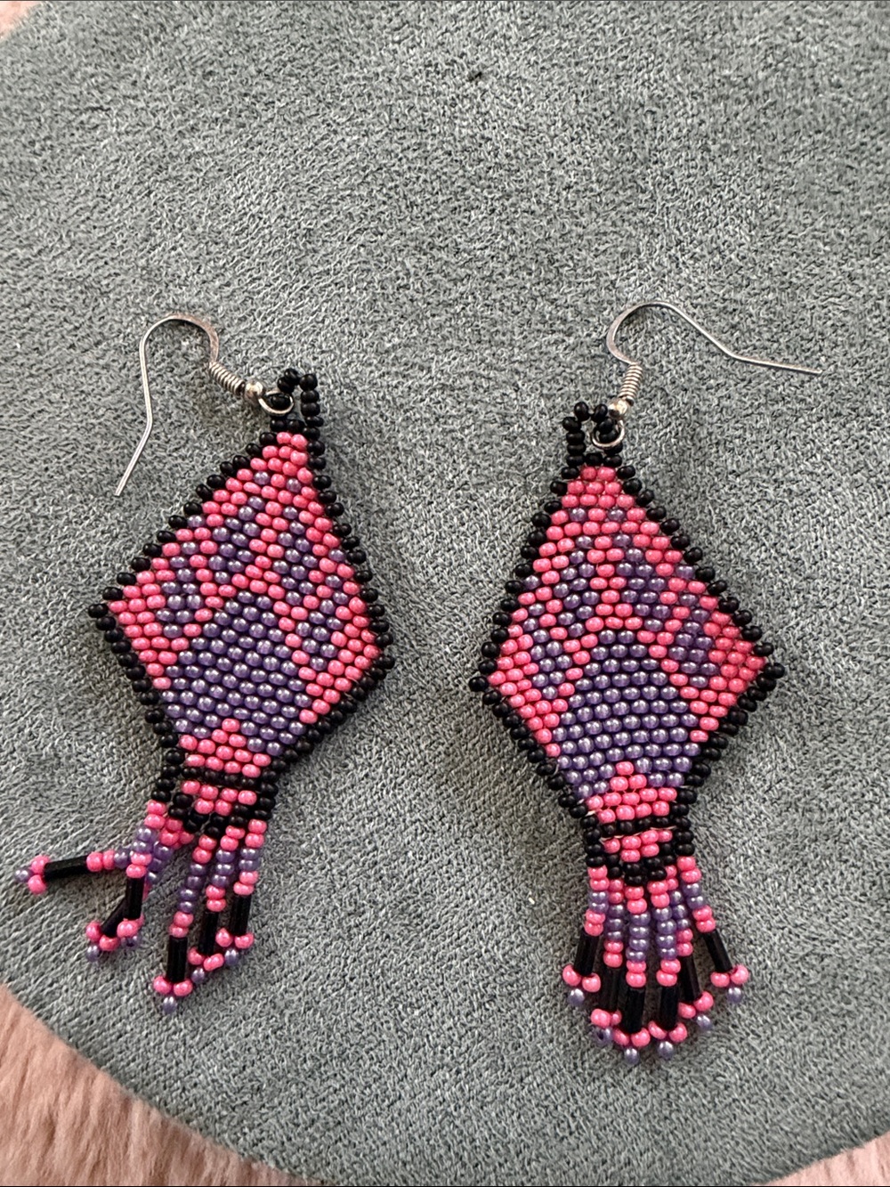Handmade Beaded Fringe Earrings